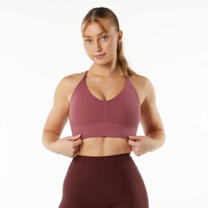 alphalete alphalux wonder bra size medium color wisteria.